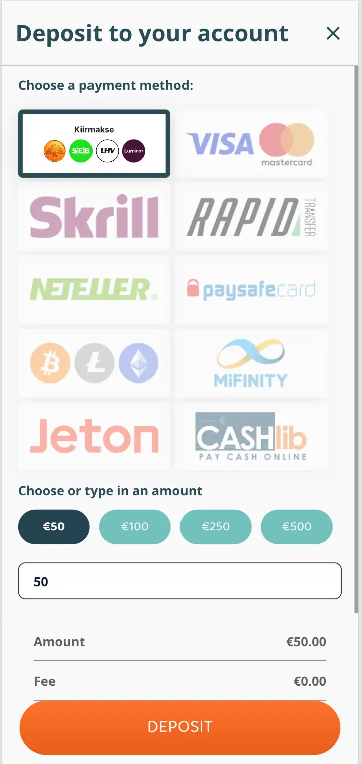 MoiCasino — Talletustavat